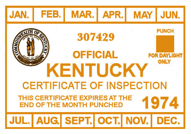 (image for) 1974 Kentucky Inspection Sticker